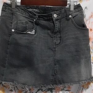 Wild Fable Charcoal Frayed Mini Skirt